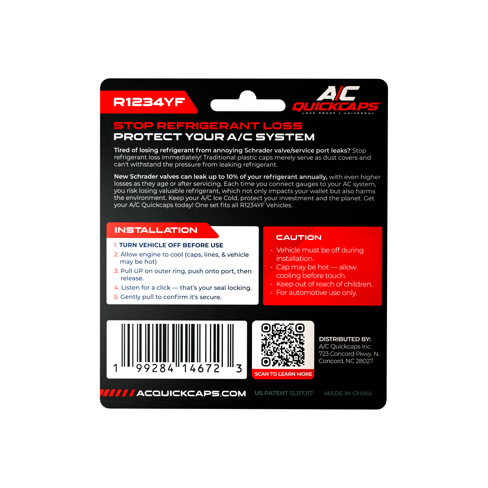 R1234YF A/C QUICKCAPS