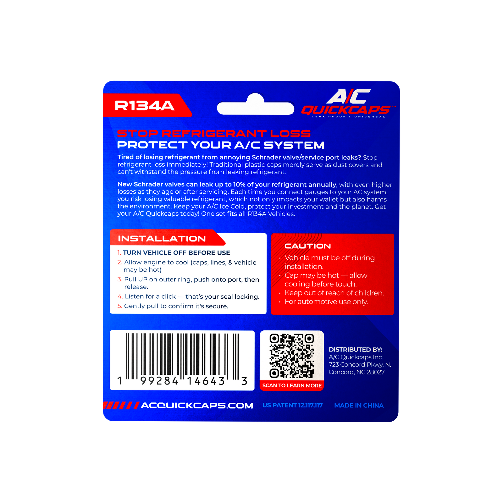 R134A A/C QUICKCAPS